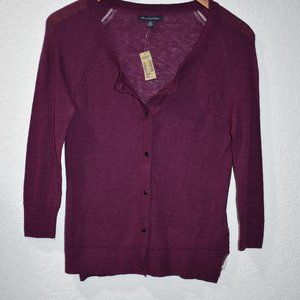 American Eagle Cardigan Sweater SMALL long sleeve button front soft Burgundy NEW